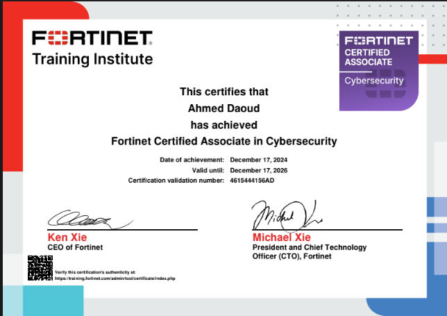 Fortinet Certificate